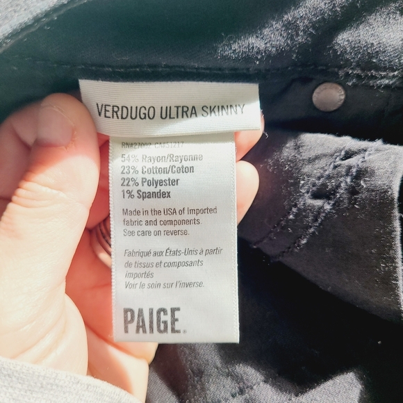 PAIGE verdugo ultra skinny black jeans - Picture 10 of 11